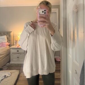 Aerie Soft Cream Crew Neck Sweater